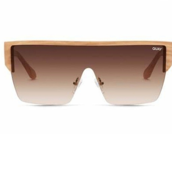 Quay Australia Echo Chamber Ivory frame Brown len shield flatbrow sunglasses new main image 6